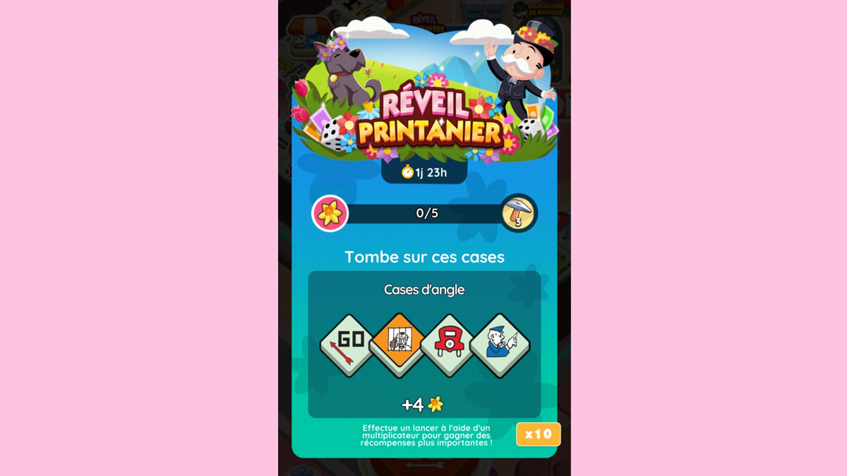 Réveil printanier Monopoly GO, paliers, récompenses et durée pour l'événement de mars 2024