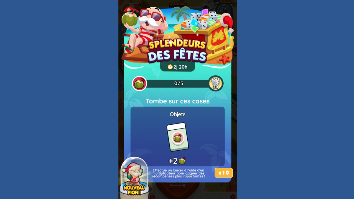 Splendeurs des fêtes Monopoly GO, paliers, récompenses et durée pour l'événement de juillet 2024