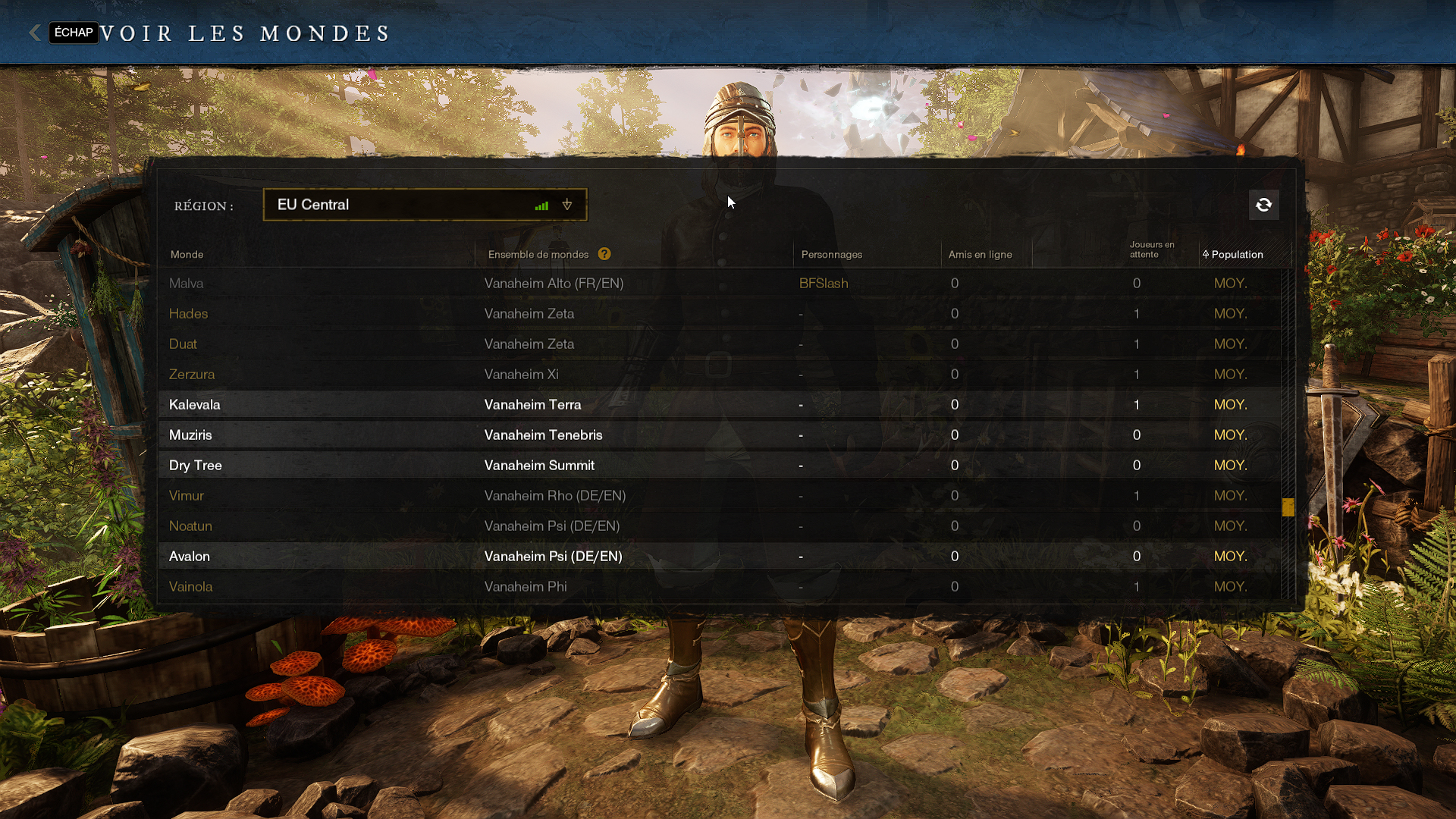 New World Server population, comment connaître la limite des mondes ?