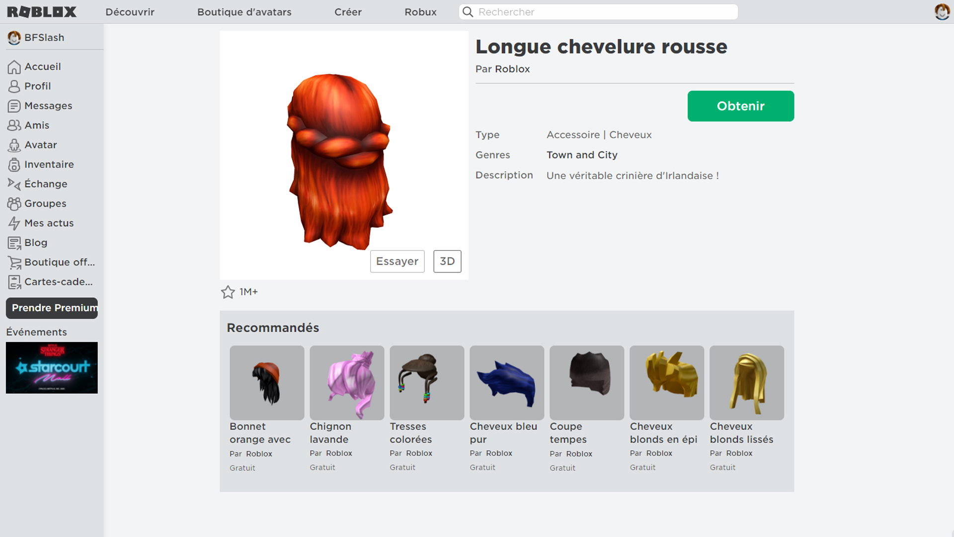 Free hair Roblox girl 2021, coupes de cheveux gratuites liste