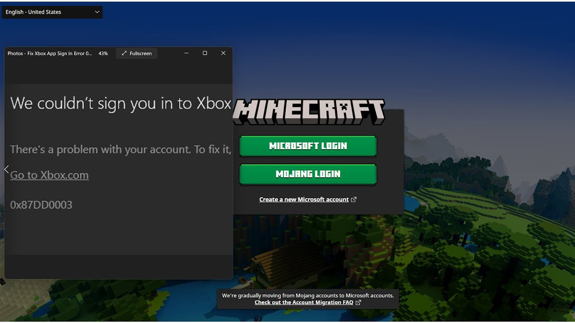 0x87dd0003 Minecraft, comment régler l'erreur sur Xbox ?